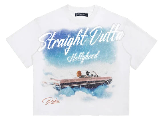 ROKU STUDIO CITY OF ANGLES BOXY TEE, WHITE