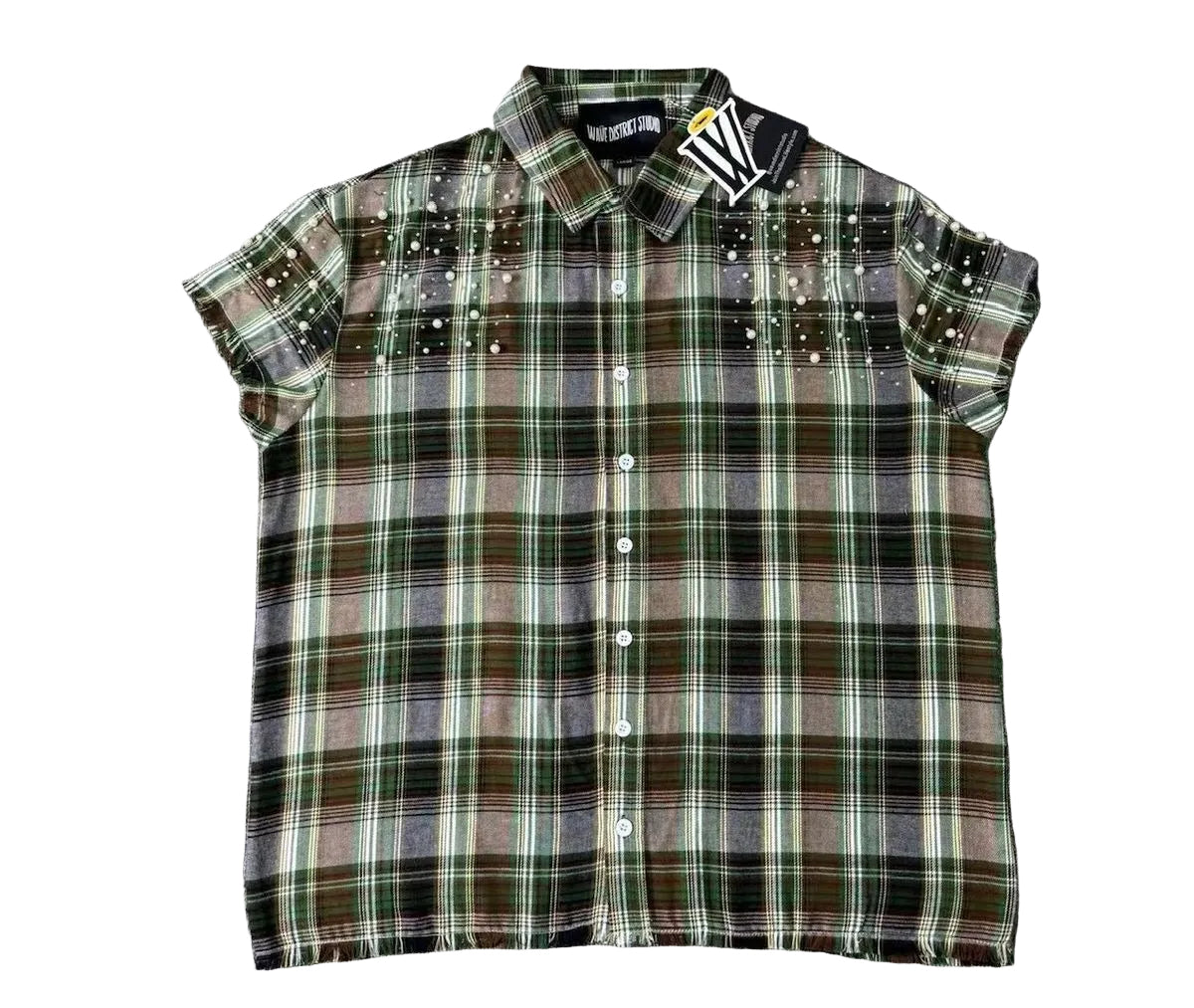 MR WAVE FLANNEL RIPPED SLEEVE (OLIVE)