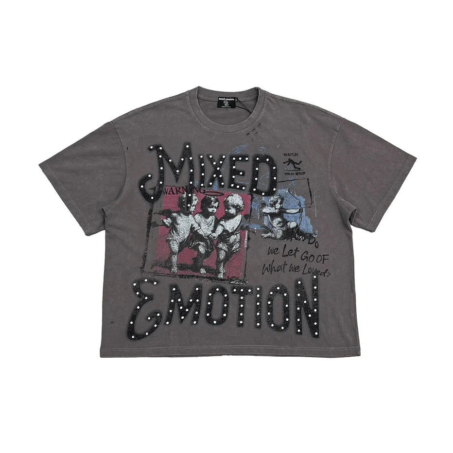 MIXED EMOTION FRIENDS TEE GREY