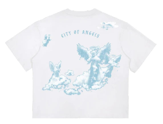 ROKU STUDIO CITY OF ANGLES BOXY TEE, WHITE