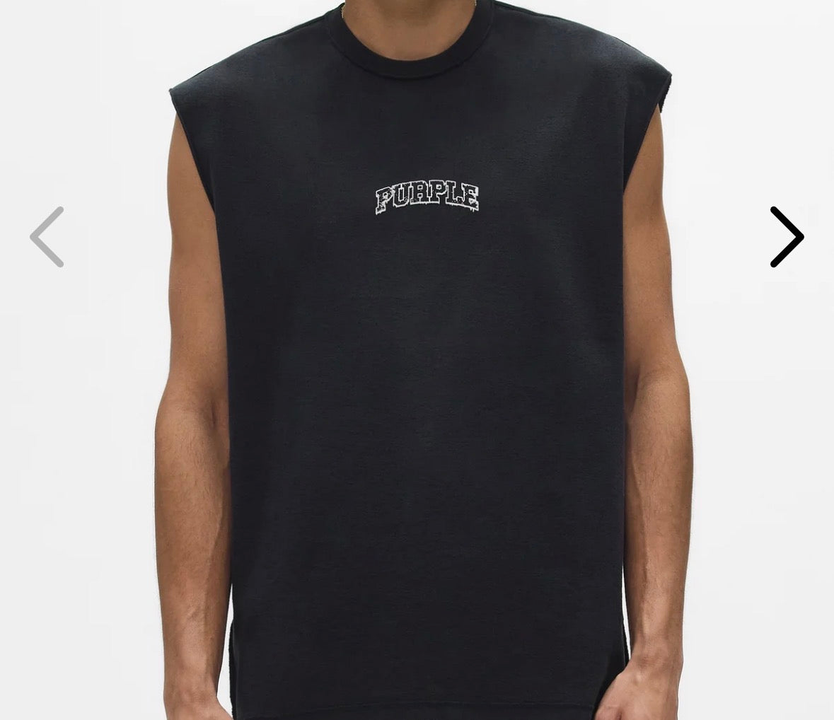PURPLE WORN WORDMARK TANK TOP BLACK