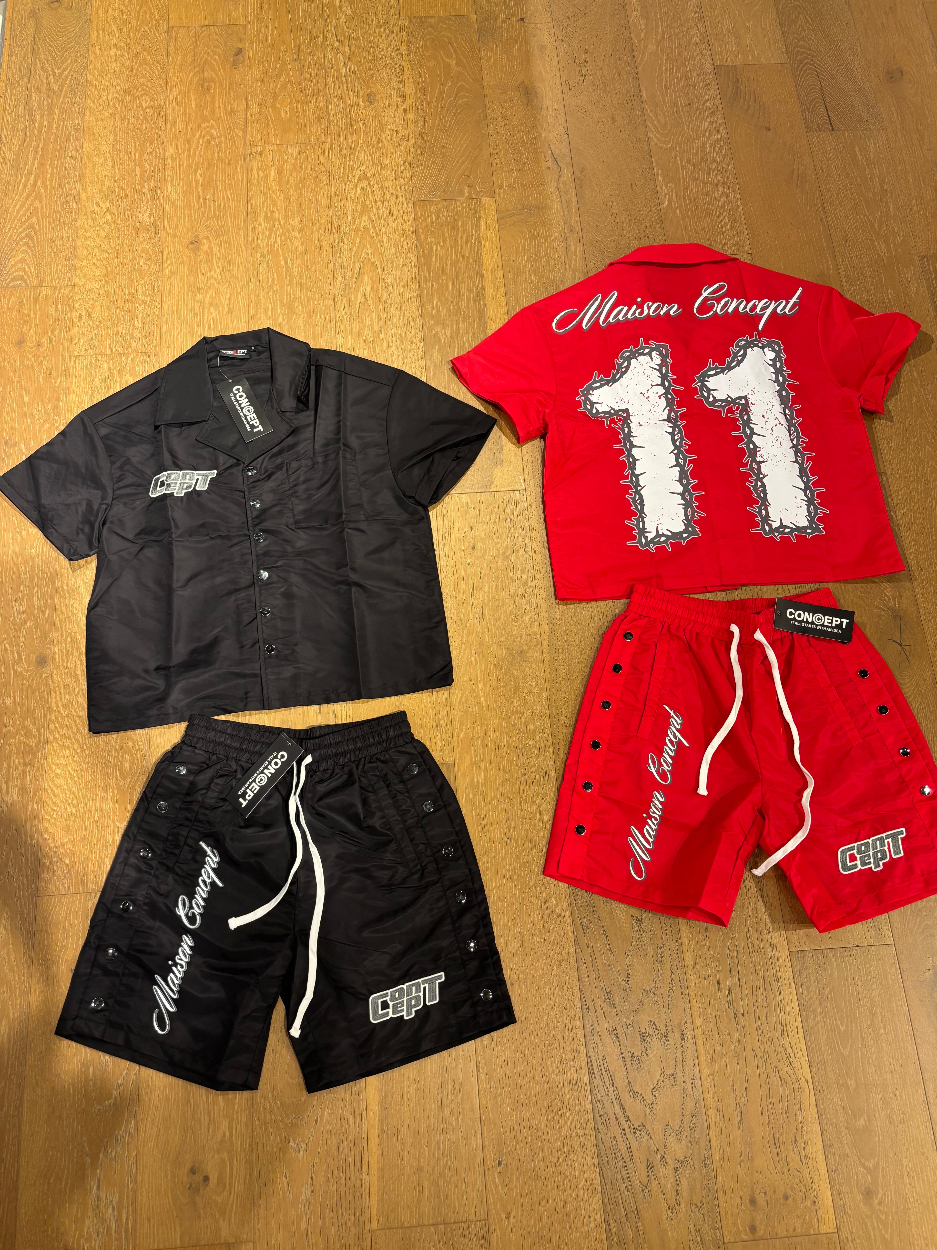 CONCEPT 11 TOP & SHORTS 'RED'BLACK'