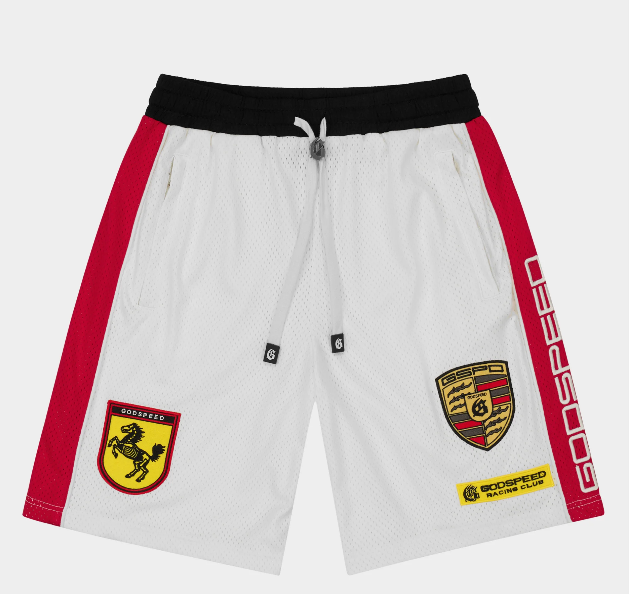 GODSPEED  GRC-M-O-SHORTS-WHITE-BLK-RED