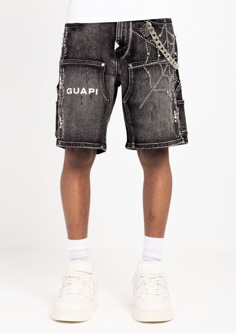GUAPI SPIDER DENIM SHORTS