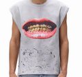 PURPLE SMILE TANK TOP GREY