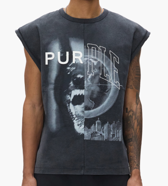 PURPLE HALF LIFE TANK TOP DARK GREY