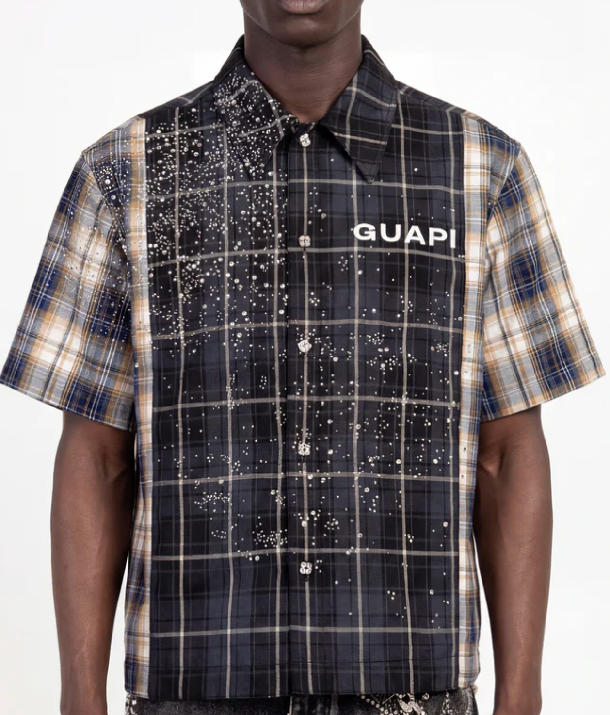GUAPI Plaid Shirt rinstones