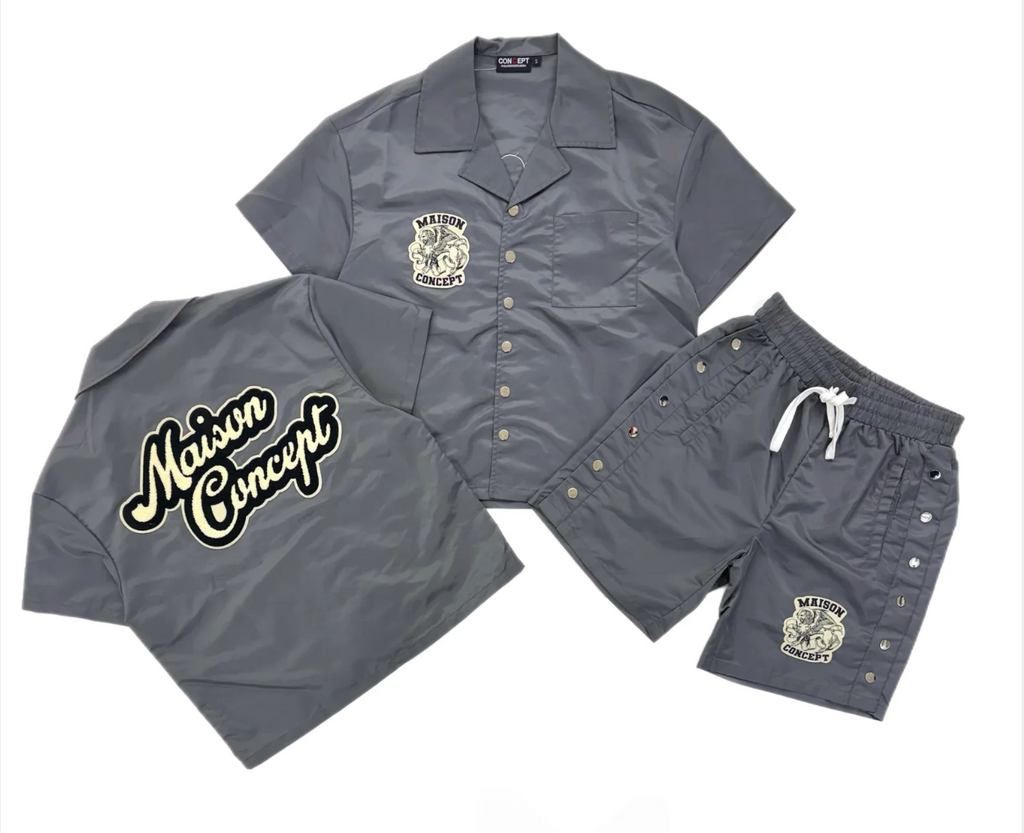 CONCEPT LA MAISON CON TOP & SHORTS 'GREY'RED'