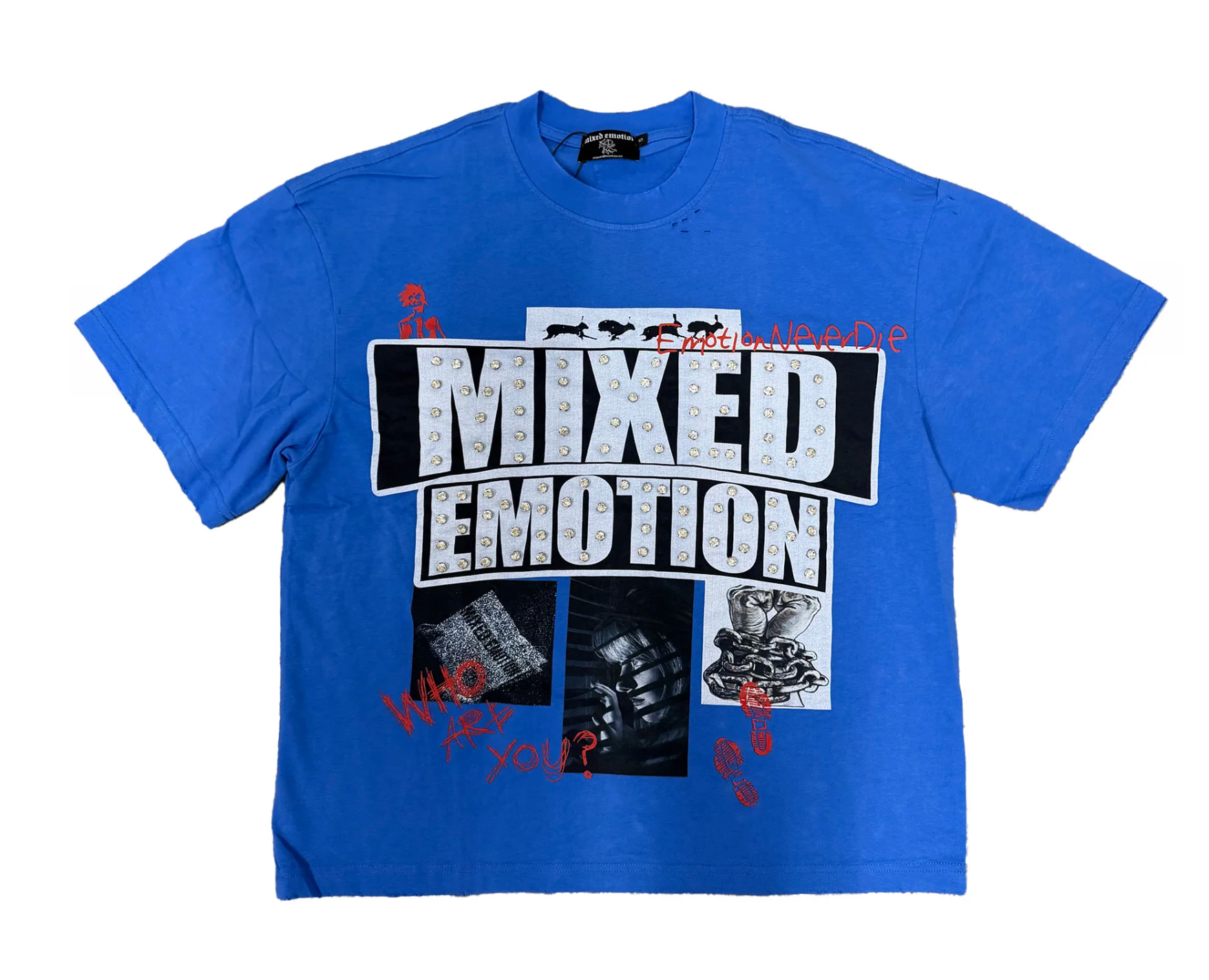 MIXED EMOTION 'LOST IDENTITY TEE  BLUE
