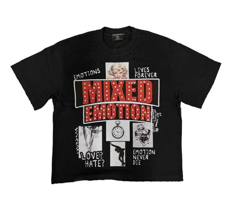 MIXED EMOTIN LOST IDENTITY TEE BLACK