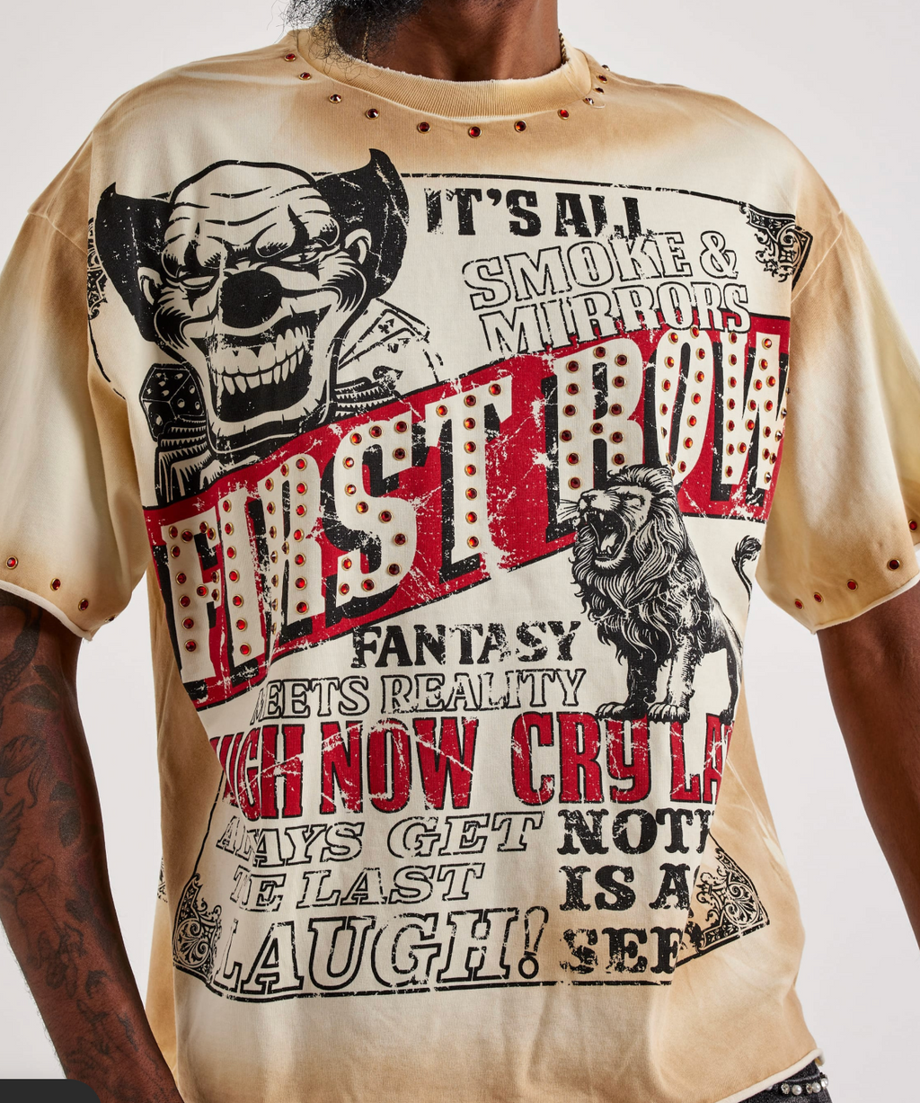 FIRST ROW CROPPED MINI TERRY 3/4 SLEEVE TEE
