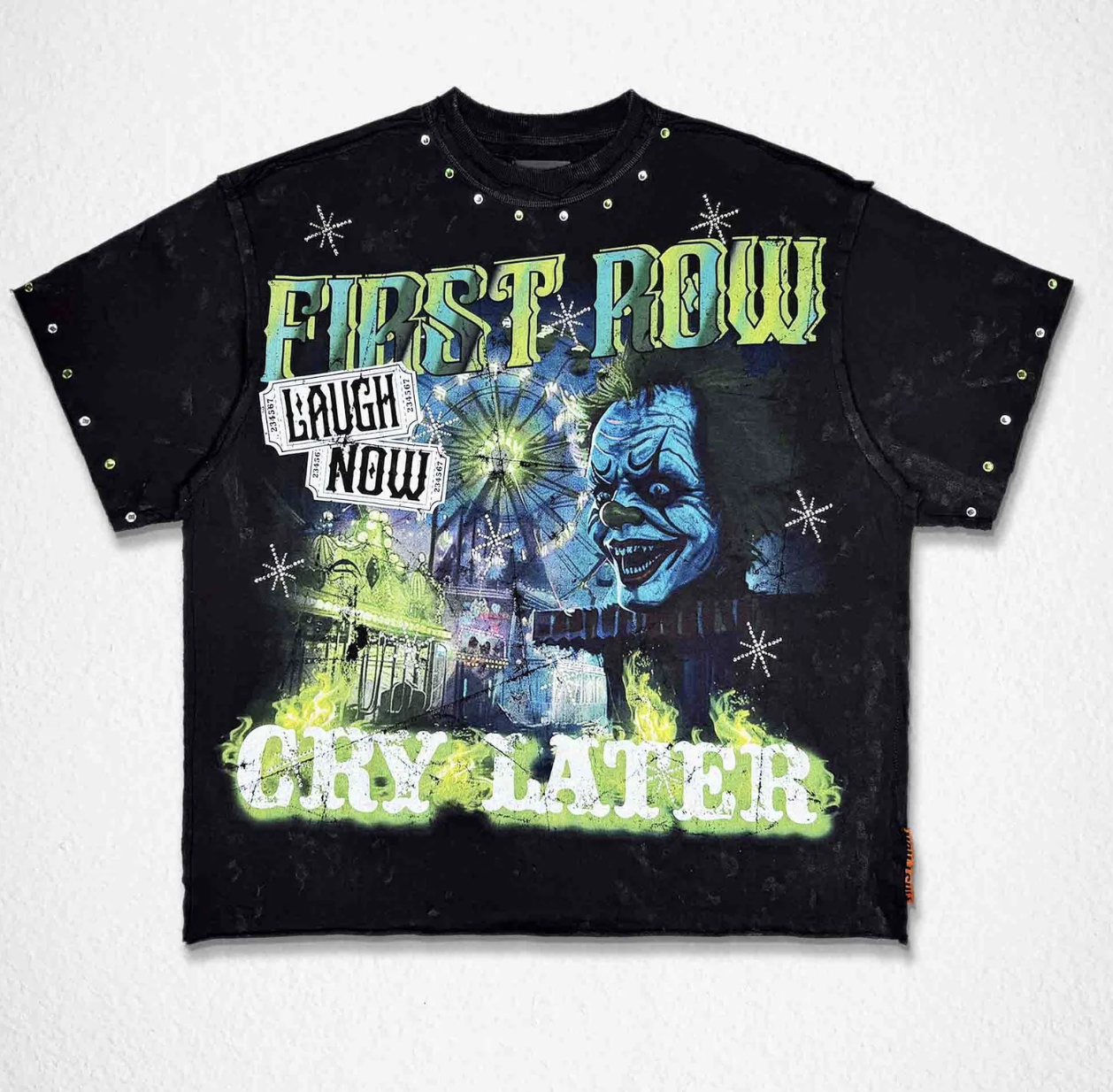 LAUGH NOW CRY LATER MIDNIGHT JOKER TEE